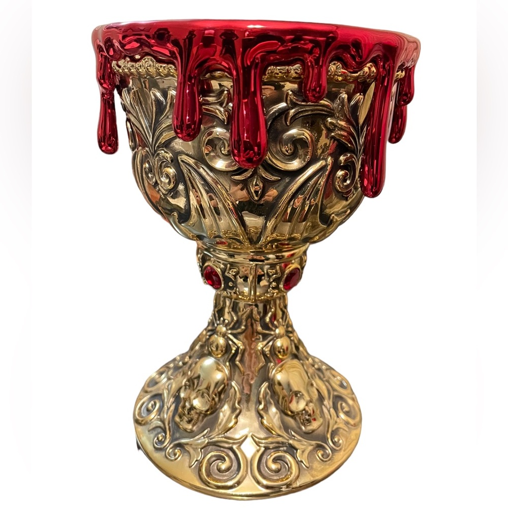 Bath And Body Works Chalice Cup Dripping Blood Candle Holder Pedestal 7” Spooky